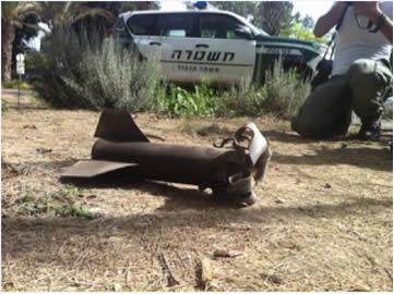 Raketeneinschlag in einer Ortschaft im Negev (Daniel Hadgbi, Sderot Media Center, 20. Juni 2012)