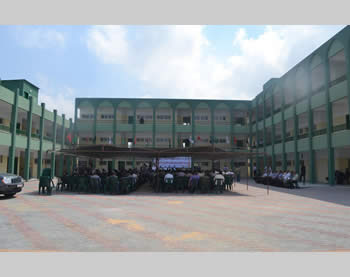 View of the Adnan al-Ghoul school and school yard in the Gaza Strip 