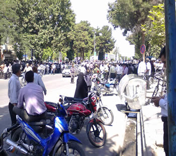 Demonstrations in the city of Nishapur (northeastern Iran) in protest of rising prices (July 23)