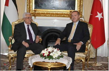 Abu Mazen at a meeting with Turkey’s Prime Minister (Wafa, September 21, 2012)