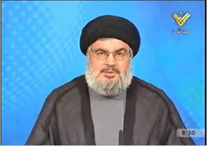 Hassan Nasrallah delivers a speech claiming responsibility for sending a drone to penetrate Israeli airspace (Al-Manar TV, Lebanon, October 11, 2012).