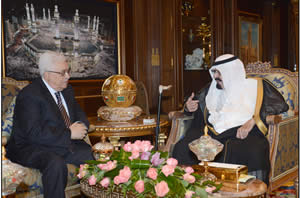 Mahmoud Abbas in Saudi Arabien im Gespräch mit König Abdullah Bin Abdul al-Aziz 