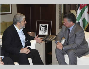 Khaled Mashaal et le Roi Abdallah de Jordanie (Shihab, 28 janvier 2013)