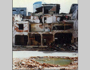 The AMIA building after the explosion