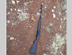 The rifle found in the possession of the Palestinian near the village of Duma 