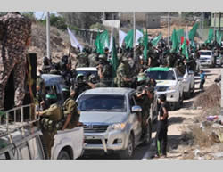 Demostración de los brazos militares de las organizaciones palestinas en la Franja (Pal Today 6 de septiembre de 2013)