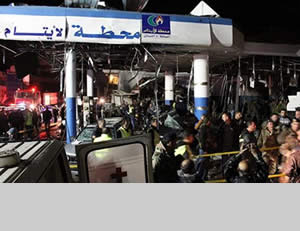 The gas station in Hermel near the site of the suicide bombing attack (Aleqt.com)