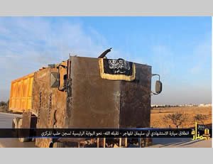 The truck bomb (video distributed by the Al-Nusra Front).