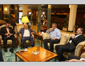 Jibril Rajoub and the Jordanian, Egypt and Tunisian ministers of sports in Jeddah (Facebook, March 17, 2014).