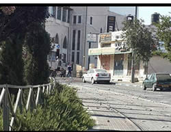 Rocks thrown in Jerusalem litter the street (Facebook page of the Israel Police Force, October 8, 2014)