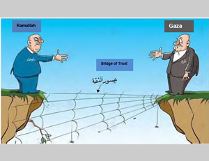 The lack of trust between Ramallah and Gaza (Facebook page of PALINFO, December 31, 2014)