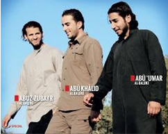 Abu Omar with his two friends, who went to Belgium to carry out an attack and were killed there. 