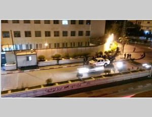 The scene of an IED explosion near UNRWA headquarters in Gaza City (Quds.net, April 18, 2015).