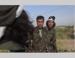 Kurdish fighter captured by ISIS operatives during the battles in Tall Tamr (justpaste.it, May 1, 2015).