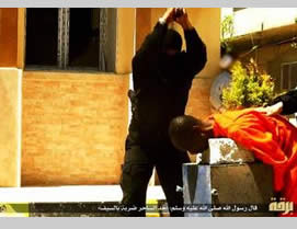 The execution of a person accused of witchcraft, who was caught in Benghazi (May 3, 2015)