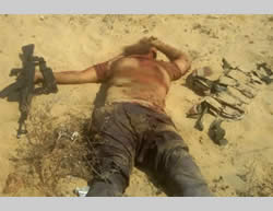 The body of Salim Suleiman al-Haram, senior operative in Ansar Bayt al-Maqdis, ISIS’s branch in Sinai (Al-Arabiya TV, August 1, 2015)