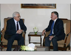 Mahmoud Abbas en una reunion con Abdallah Rey de Jordania (WAFA, 30 de agosto de 2015)