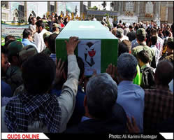 The funeral held in Mashhad for Esmail Nousavi and Nazer Hoseini