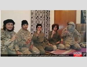 The group of suicide bombers who carried out the attack in Ain al-Assad  (Akhbar al-Muslimeen, February 5, 2016)