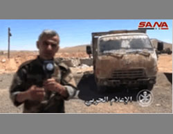 The truck seized by the Syrian Army