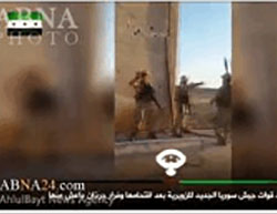 Photos from a video distributed by the forces of the so-called New Syrian Army. 