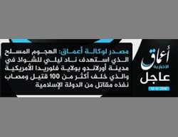 ISIS announcement from June 12, 2016, stating that a fighter from the Islamic State carried out the attack in Orlando (Haqq, 13 June 2016).