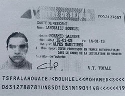 Terrorist Mohamed Bouhlel’s carte de séjour (Twitter)