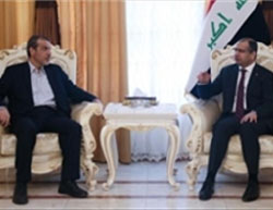 The Iranian ambassador to Iraq (left) and the speaker of the Iraqi parliament  (Jamnews.ir, July 24, 2016).