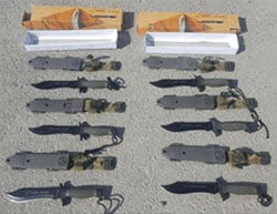 Commando knives intended to be smuggled into the Gaza Strip (The crossings authority of the Israeli ministry of defense, August 10, 2016).