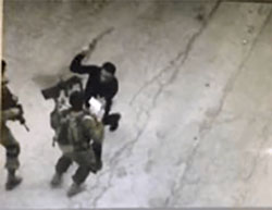 Documentation of the attack from a security camera in Hebron. 