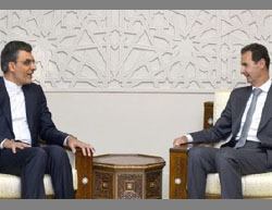 Jaberi Ansari (left) and Bashar Assad (Fars, September 19, 2016)