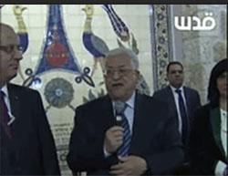 Mahmoud Abbas praises the Security Council resolution during a Christmas event in Bethlehem (Facebook page of QudsN, December 25, 2016).