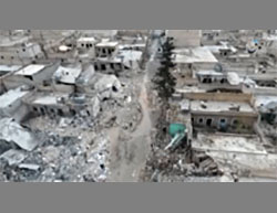 Lourds dommages dans la ville d'Al-Bab, causés selon l'Etat islamique par les attaques de l'armée de l'air turque (Haqq, Aamaq, 2 janvier 2017)