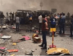 La scène de l'attaque sur le marché d'Al-Sinak dans le centre-ville de Bagdad  (Al-Arabiya, 31 décembre 2016). 