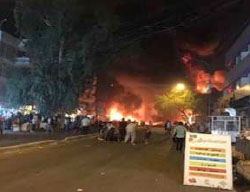 La scène de l'attaque dans le Centre de Bagdad (Al-Alam, 14 janvier 2017)