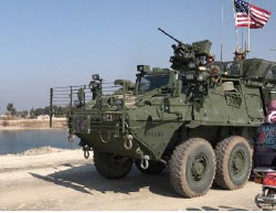 The US flag on a US Army armored vehicle in the Manbij area (Twitter, March 4, 2017)