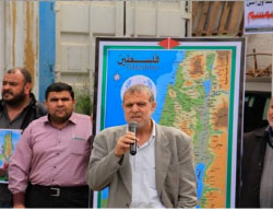 UNRWA union members in the Gaza Strip hold protests in front of the agency's main office in Gaza City on Land Day. They hold signs and maps illustrating the concept that all the land of historical Palestine belongs to the Palestinians and demanding the so-called 