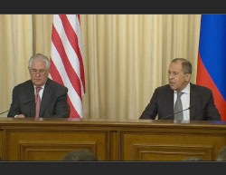 Secretary of State Tillerson and Foreign Minister Lavrov at the press conference (US Department of State website, April 12, 2017)