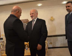 Iraj Masjedi, Iran's new ambassador to Iraq, presents his credentials to the Iraqi foreign minister (IRNA, April 19, 2017).