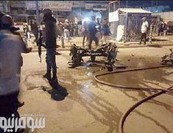 The scene of the attack at the Al-Dora neighborhood in Baghdad (Sumar News, May 19, 2017)