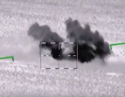 A Russian Defense Ministry video showing the attack on ISIS’s convoy claimed to be en route to the Palmyra area (May 27, 2017)