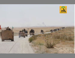 Column of mechanized Popular Mobilization forces near the Iraqi-Syrian border (Twitter account of the Popular Mobilization Spokesperson's Office, May 30, 2017)