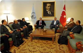 Ismail Haniya and the Hamas delegation in Istanbul