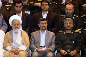 President Ahmadinejad with the Revolutionary Guards chief