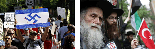 Demonstrations in New York and in front of the White House