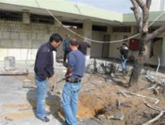 The rocket which hit a school in Ashqelon