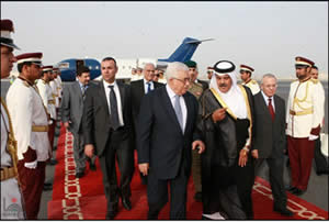  Mahmoud Abbas à son arrivée à Doha (Wafa, 19 mai 2012)