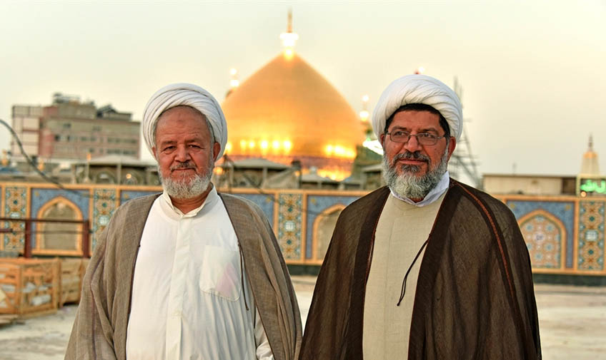 Sa’idi (left) and Shirazi (right) in their visit in Najaf ( Defa Press, August 2 2017).