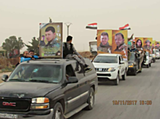 Photos de combattants tués dans les batailles avec l'Etat islamique, principalement dans les rangs du Hezbollah.