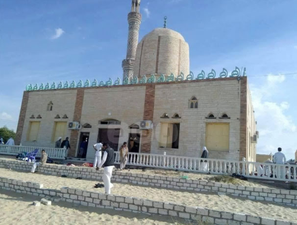 The mosque in the village of Al-Rawdah in northwest Sinai.